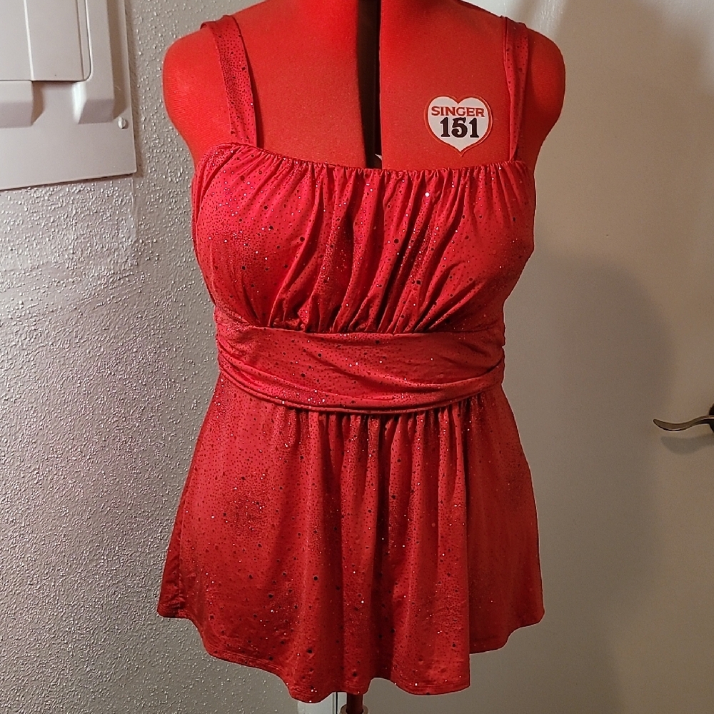 Red Sparkling Women's Tank Top